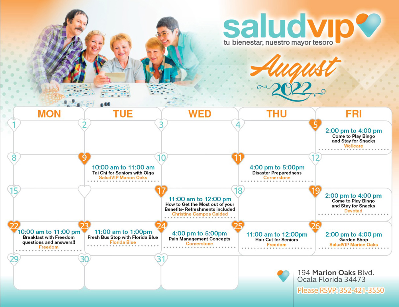 Patients Activities August 2022 - SaludVIP Marion Oaks